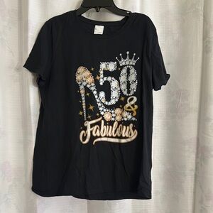 Black 50 & Fabulous Graphic T-Shirt